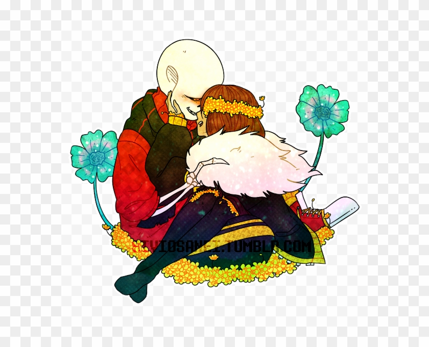 Underfell Sans X Frisk Undertale Au Sans Frisk Flowerfell Cartoon Hd Png Download 600x600 Pngfind