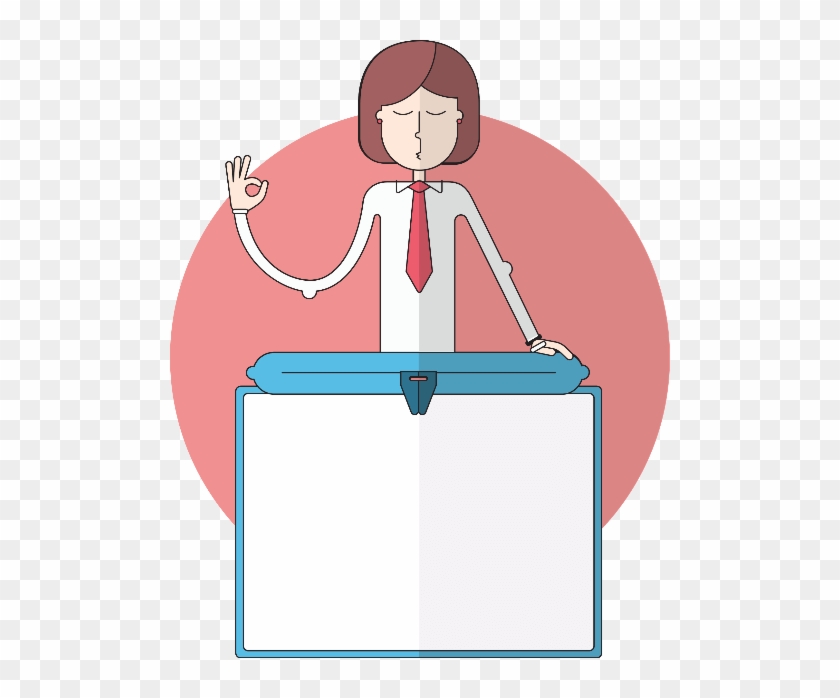 Presentation Slide With A Woman Note Template - Cartoon Note Template ...