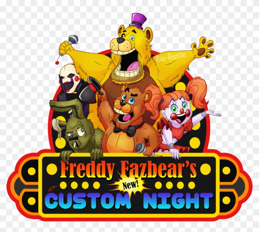 Freddy Fazbears's New Custom Night Poster By Rile-reptile - Cartoon, HD Png  Download - 1024x873(#1721309) - PngFind