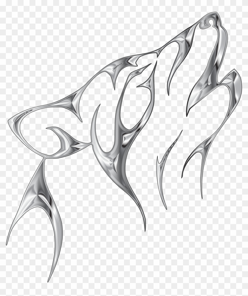 This Free Icons Png Design Of Chrome Tribal Wolf No, Transparent Png -  2044x2346(#1726654) - PngFind