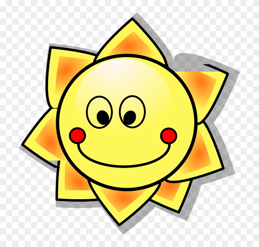 Sun Solar Sunshine Cartoon Hot Summer Smile - Sun Clip Art, HD Png Download  - 717x720(#1762832) - PngFind
