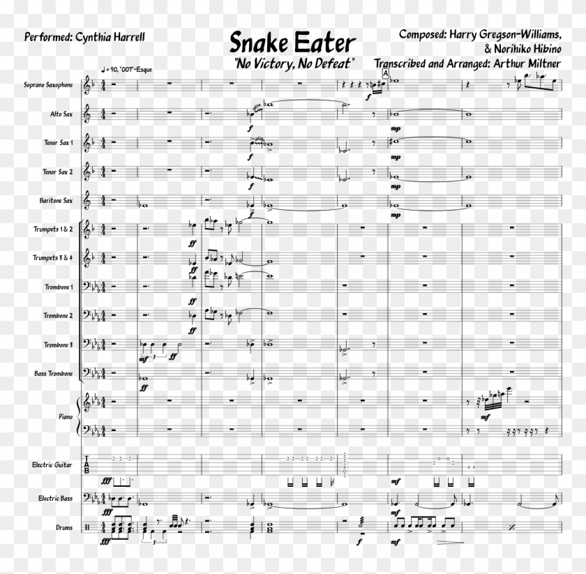Snake Eater - Snake Eater Trumpet Sheet Music, HD Png Download ...