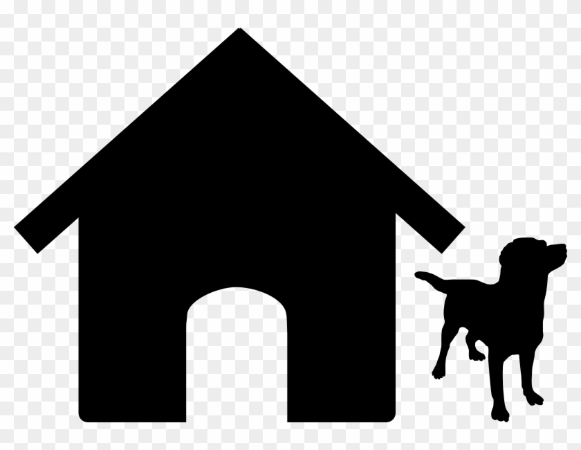 Black And White Puppy Dog House Clipart - Black Cartoon Dog House, HD Png  Download - 800x570(#1772387) - PngFind