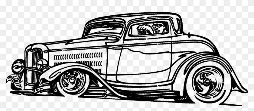 Old Classic Cars Silhouette Classic Car Drawing Png Transparent Png 1802x707 Pngfind