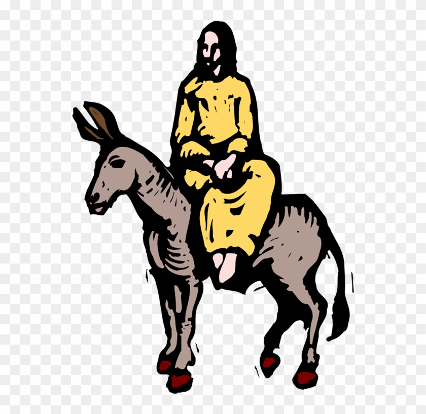 Clip Art Royalty Free Library Jesus On A Donkey Clipart - El Burro Y