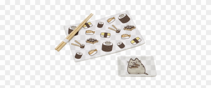 pusheen with sushi
