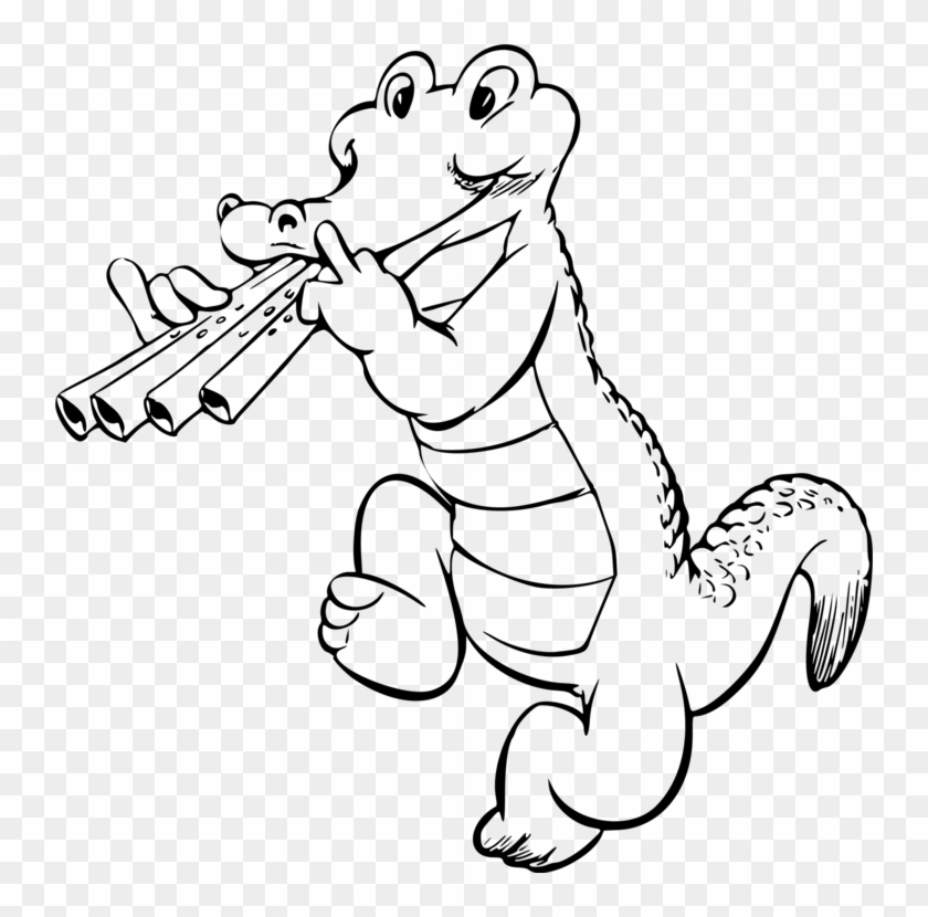 Crocodile Coloring Book Drawing Line Art Alligators - Cartoon, HD Png  Download - 740x750(#1799169) - PngFind