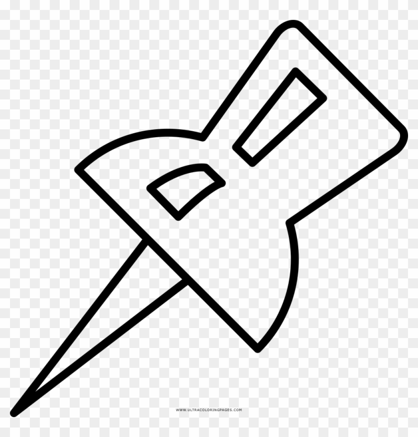 Thumb Tack Coloring Page - Line Art, HD Png Download - 1000x999 ...