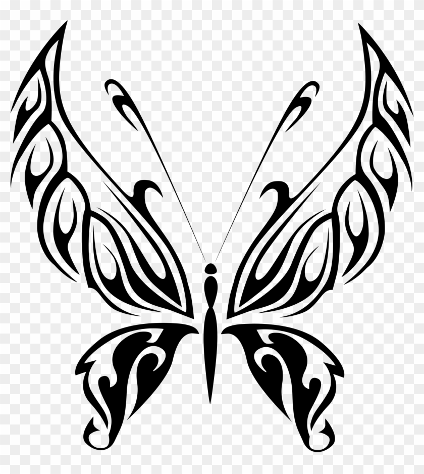 Butterfly Line At Getdrawings Com Free For - Butterfly Line Art, HD Png