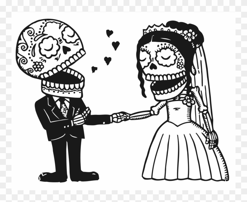 Schedule Bride And Groom Sugar Skull Tattoo Hd Png Download