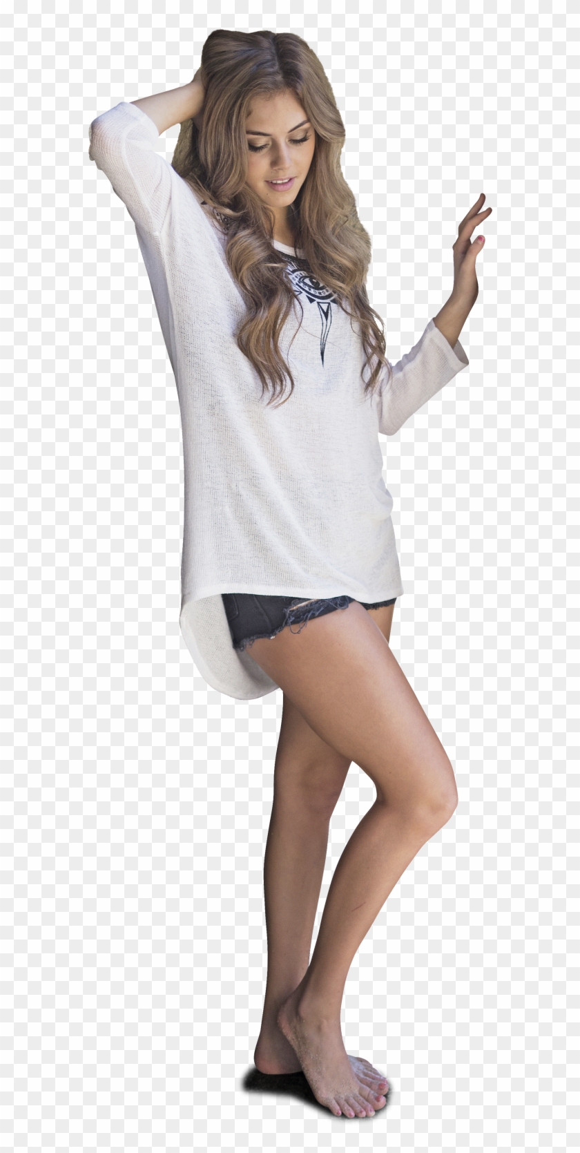 Woman Model Standing In Beautiful Pose, HD Png Download - 586x1589