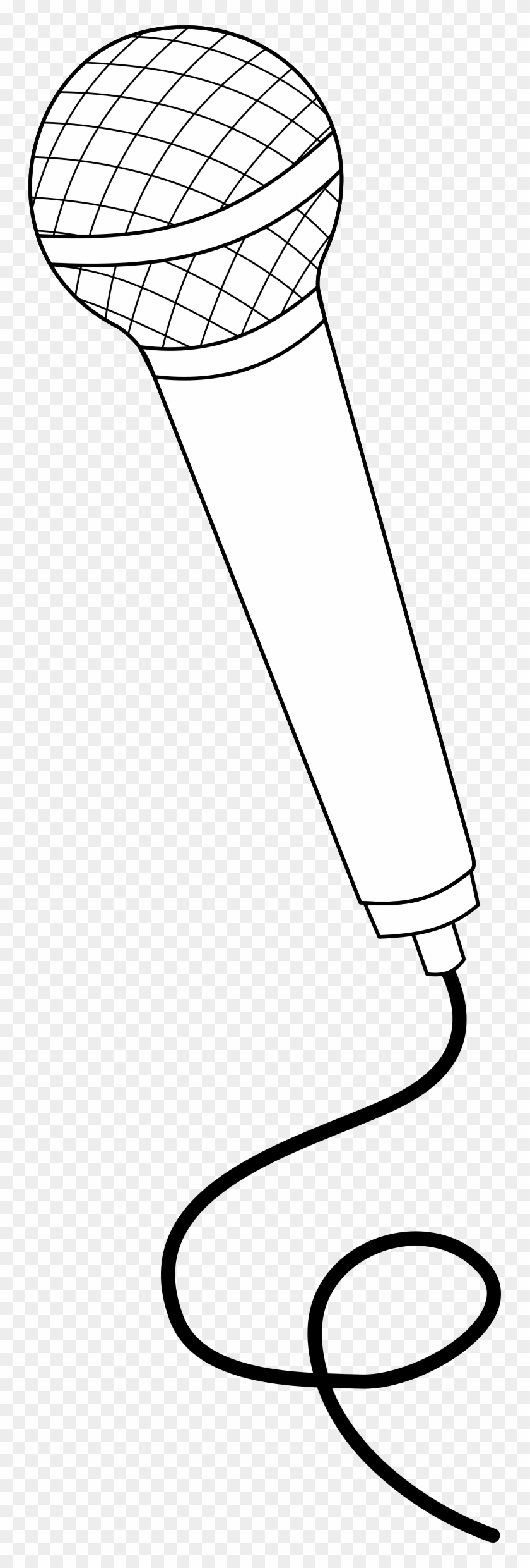 Microphone Clipart Outline Microphone Line Drawing HD Png Download