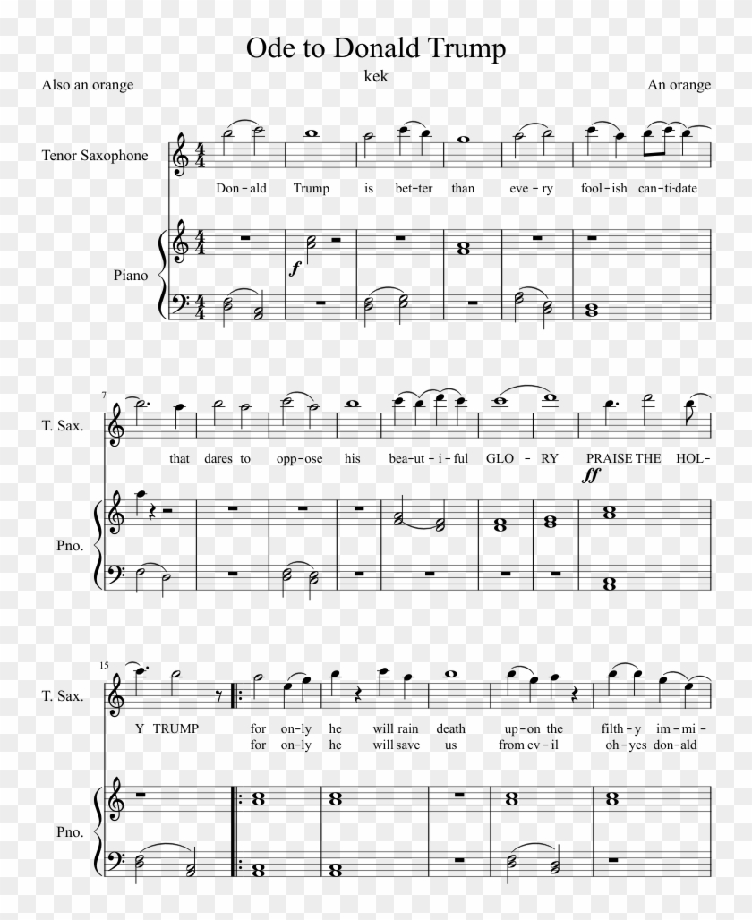 Ode To Donald Trump Sheet Music Composed By An Orange Leave The City Piano Sheet Music Hd Png Download 827x1169 1840538 Pngfind