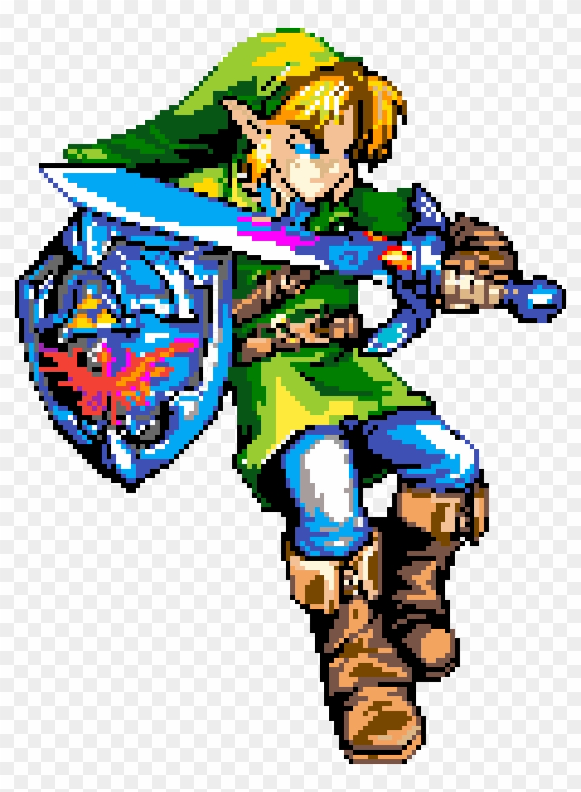 Link - Zelda - Stickers Muraux - Stickaz - Link Zelda Pixel Art Transparent  PNG - 350x450 - Free Download on NicePNG