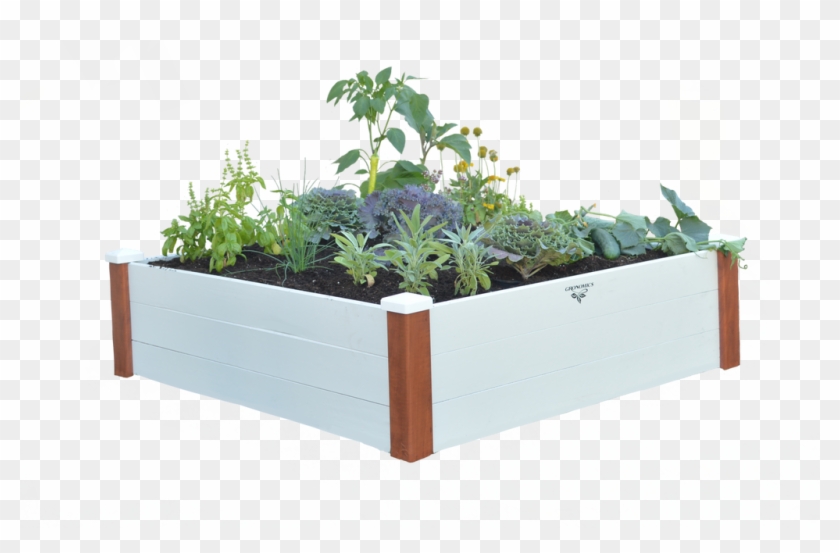 Vinyl Wrapped Raised Garden Bed 48 X48 X14 - Flowerpot, HD Png Download