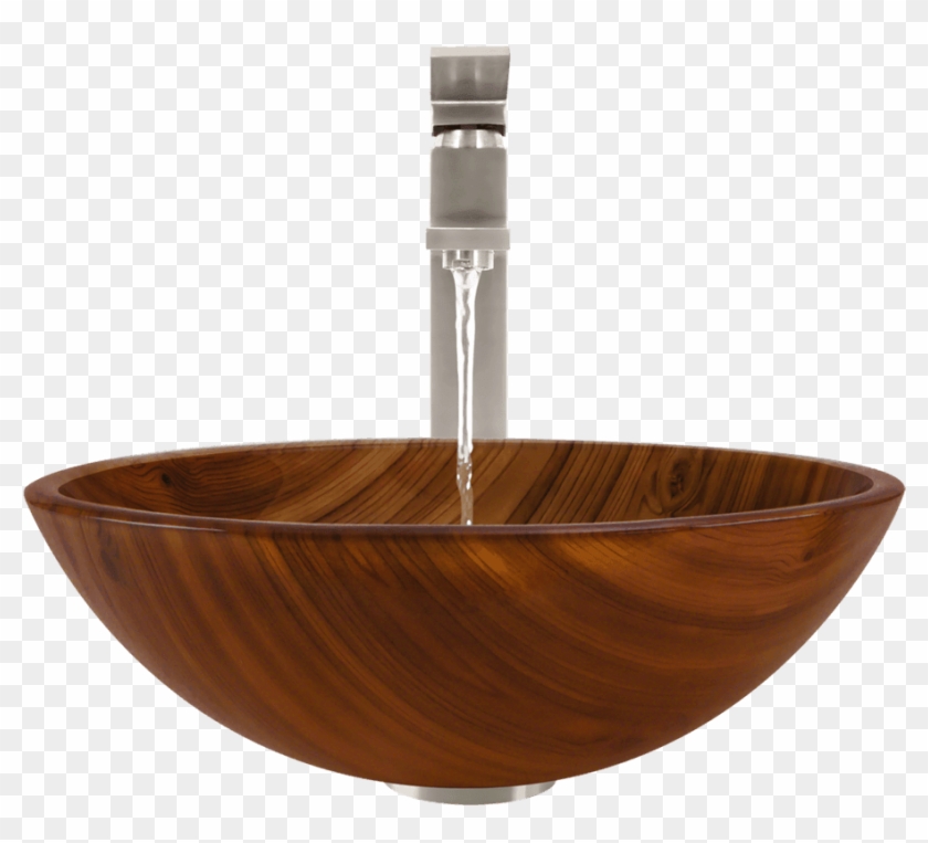 628 Wood Grain Glass Vessel Bathroom Sink