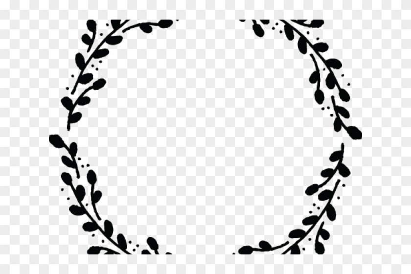 Download Drawn Wreath Vector - Floral Circle Border Black And White ...