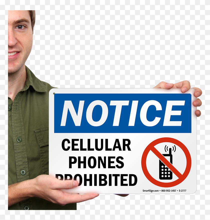 10X14in Vinyl 2 Pack Notice Cellular Phones Prohibited Sign 
