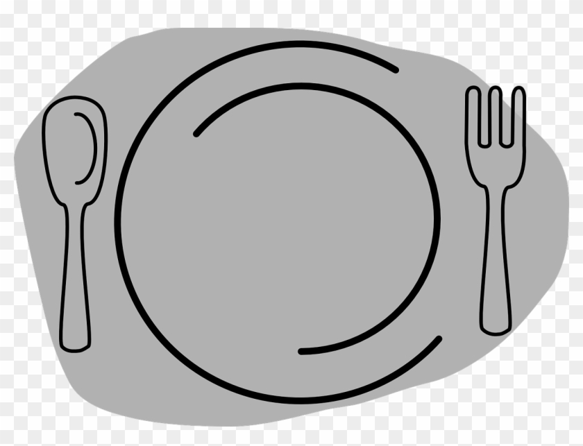 plate fork and knives clipart