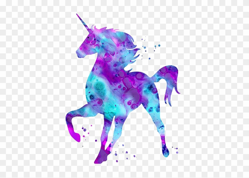 Unicorn With Transparent Background - Pink Blue And Purple Unicorn, HD Png Download
