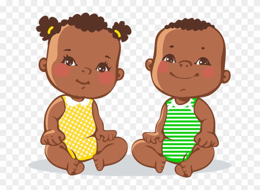 Black Baby Girl And Boy Clipart Image Black Babies Clip Art Hd Png Download 657x535 Pngfind