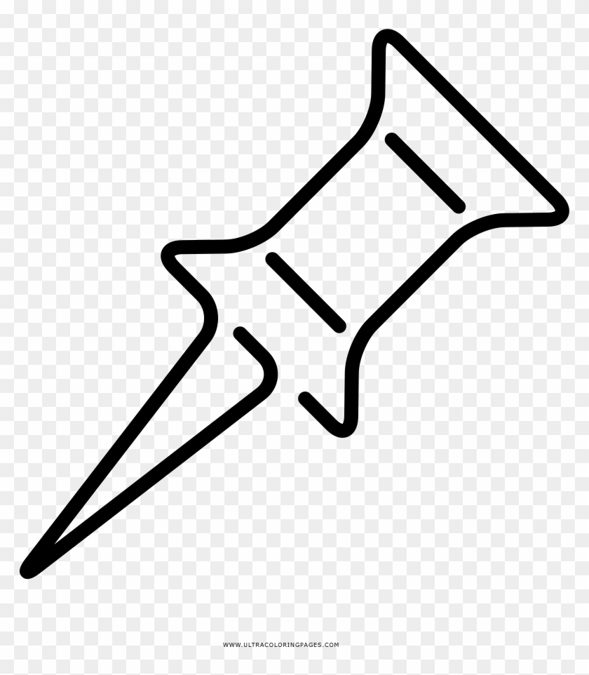 Thumb Tack Coloring Page - Line Art, HD Png Download - 1000x1000 ...
