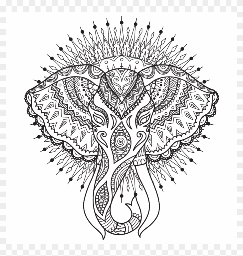 Download Ornate Elephant Elephant Head With Mandala Hd Png Download 1000x1000 1944078 Pngfind