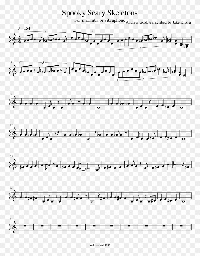 Spooky Scary Skeletons Sheet Music Composed By Andrew - Jingle Bell Rock Pa...