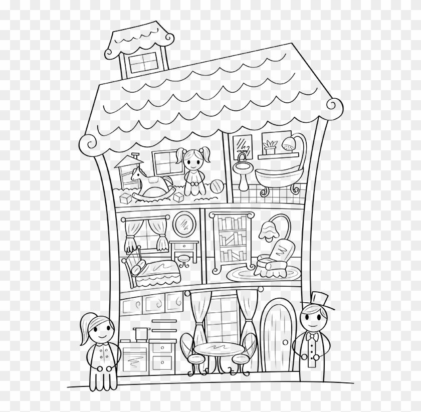 Doll House Coloring Book - Free Play & No Download