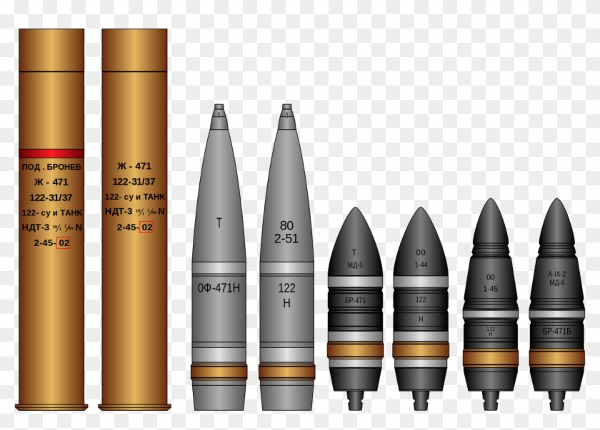 File - D25t Shells - Svg - 122 Mm Tank Shell, HD Png Download ...