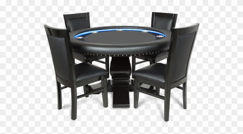 Ginza Led Black Round 4 Person Poker Table With 4 Dining 4 Person Table Hd Png Download 600x600 1999193 Pngfind