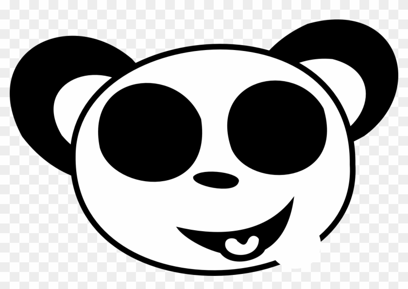Smiley Face Black And White Black And White Smiley - Panda Face