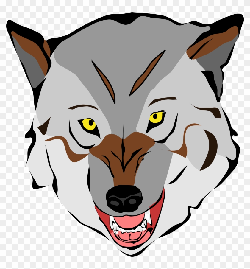 Cartoon wolf face clipart. Free download transparent .PNG