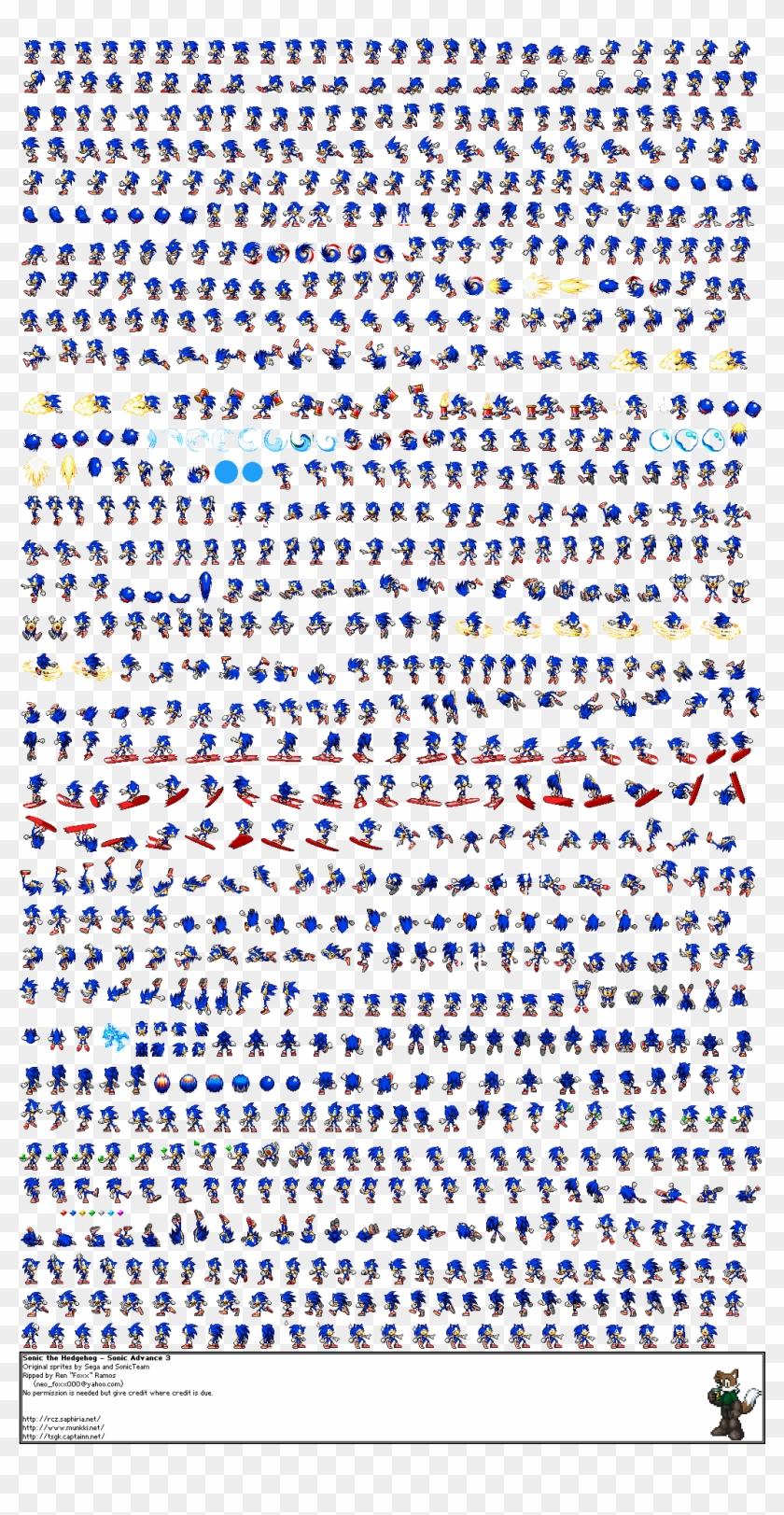 Sonic Sprite Sheet - Free Transparent PNG Download - PNGkey