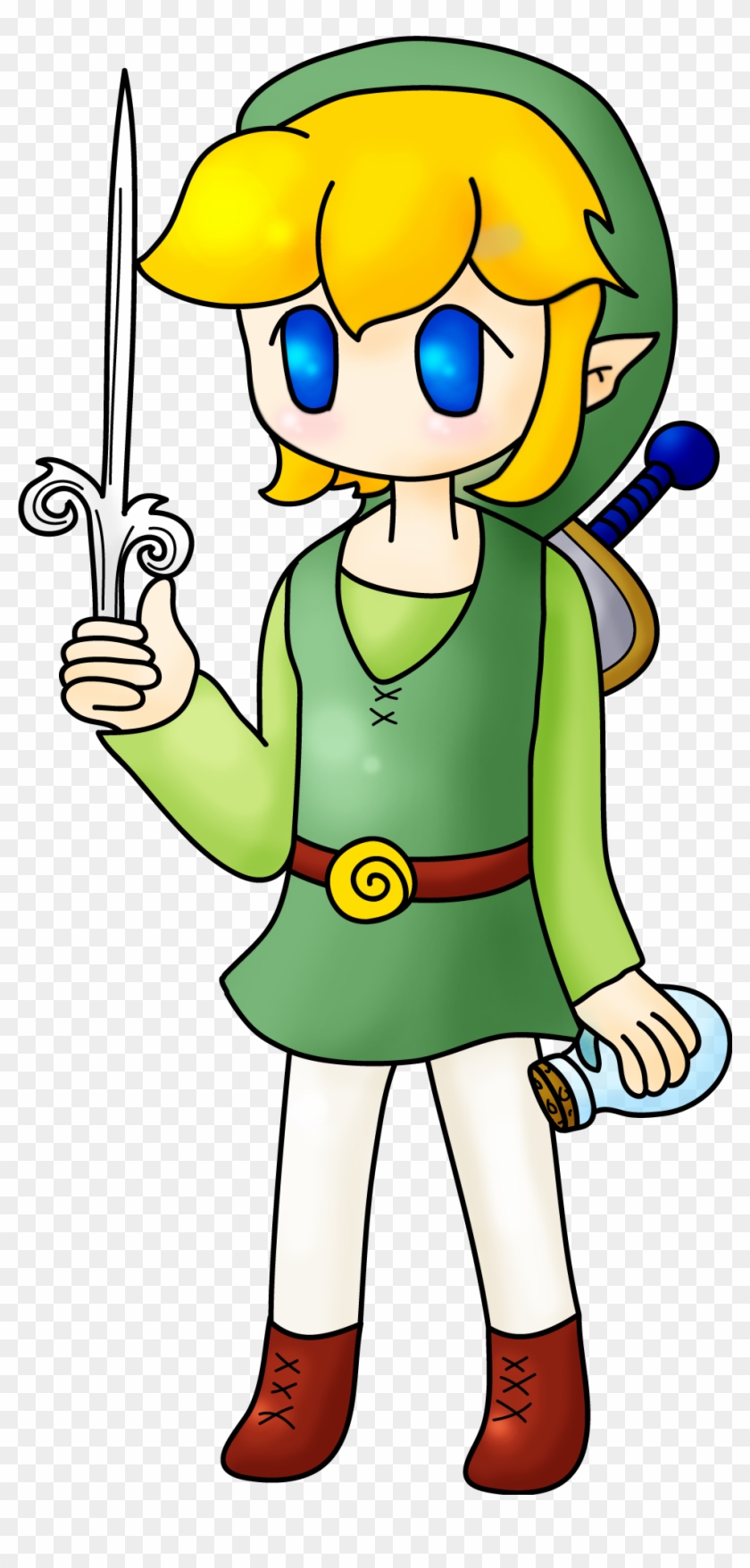 How To Draw Toon Link Easy Cartoons For Kids - Drawing, HD Png Download -  974x1990(#206107) - PngFind