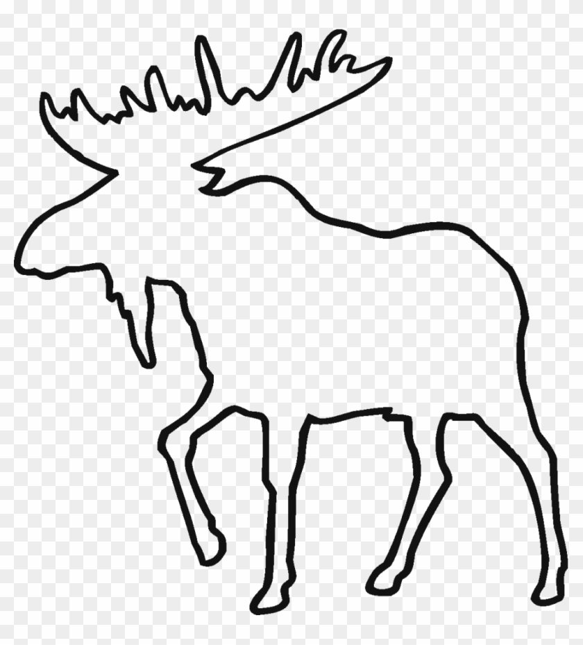Deer Outline, Animal Outline, Moose Silhouette, Animal - Outline Of Moose,  HD Png Download - 1039x1100(#2007768) - PngFind