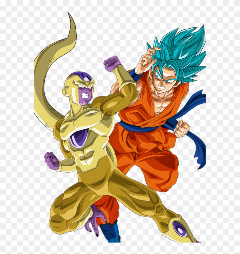 Goku Blue vs Golden Freeza, fanart