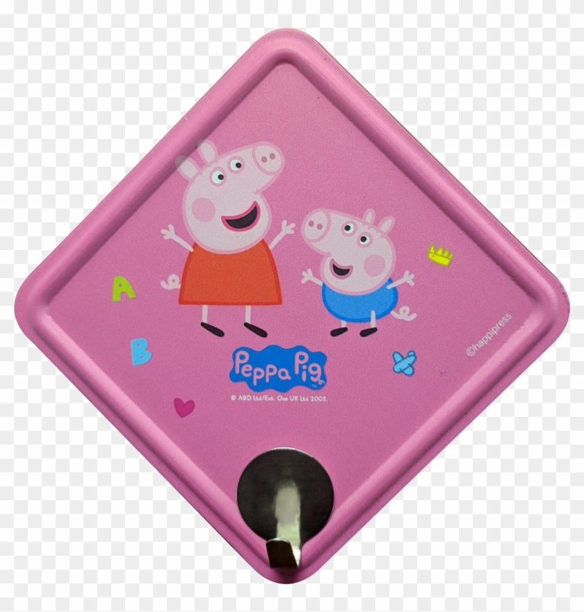 Bubblegum Pink Peppa And George Wall Hook - Cartoon, HD Png Download -  2067x2070(#2015338) - PngFind