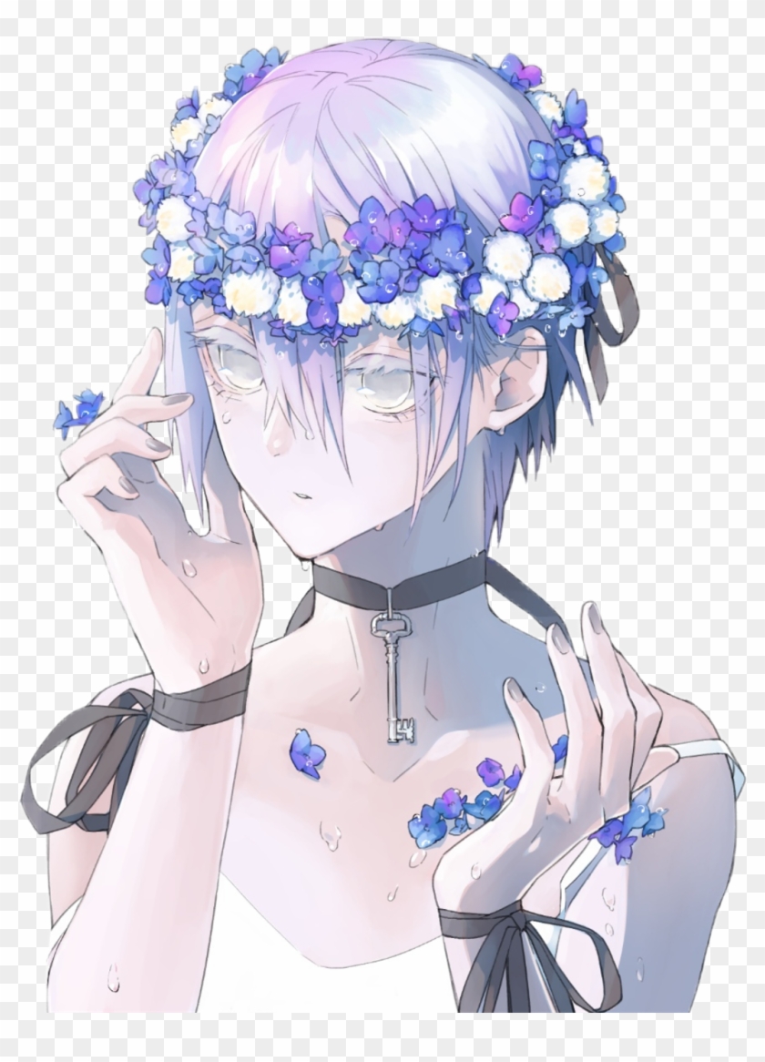 Anime Art Cute Aesthetic Flower Boy Girl Purple Cute Aesthetic Anime Boy Hd Png Download 1024x1373 Pngfind