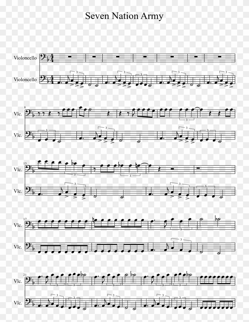 Seven Nation Army Cello Duet Stardust Speedway Bad Future Sheet Music Hd Png Download 827x1169 2046172 Pngfind