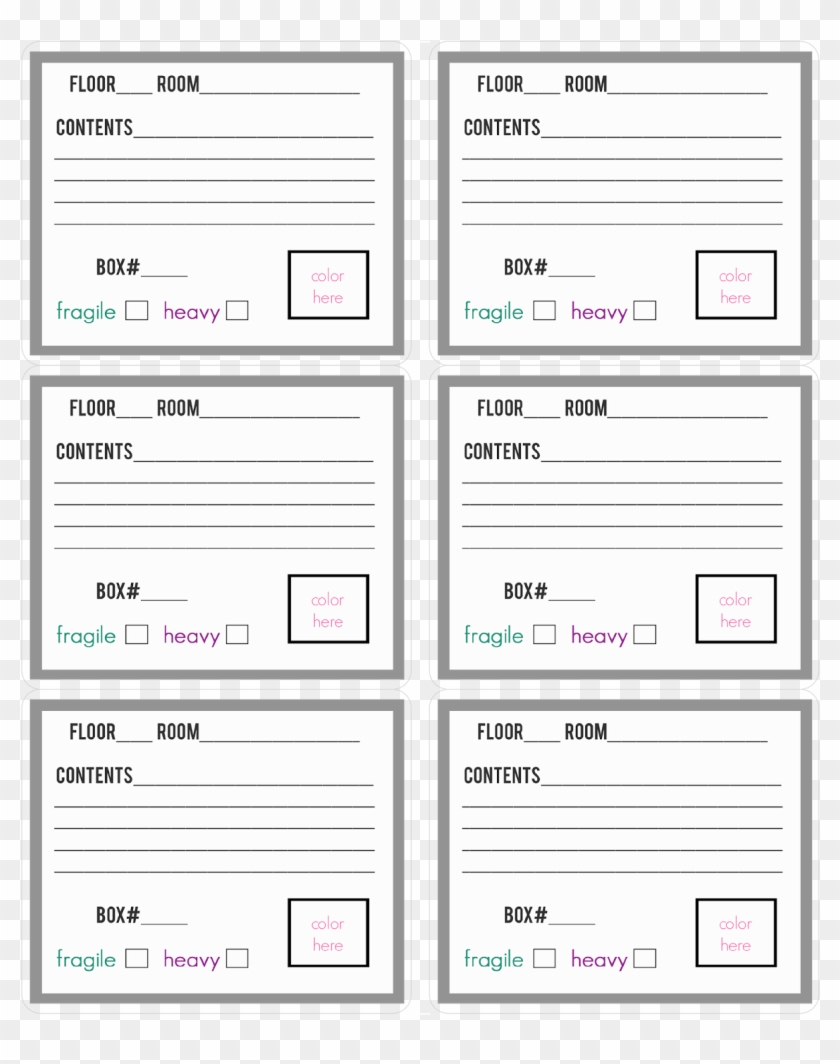Free Box And Tags Templates U2014 Crafthubs Moving Box Labels Printable Hd Png Download 1237x1600 2081668 Pngfind