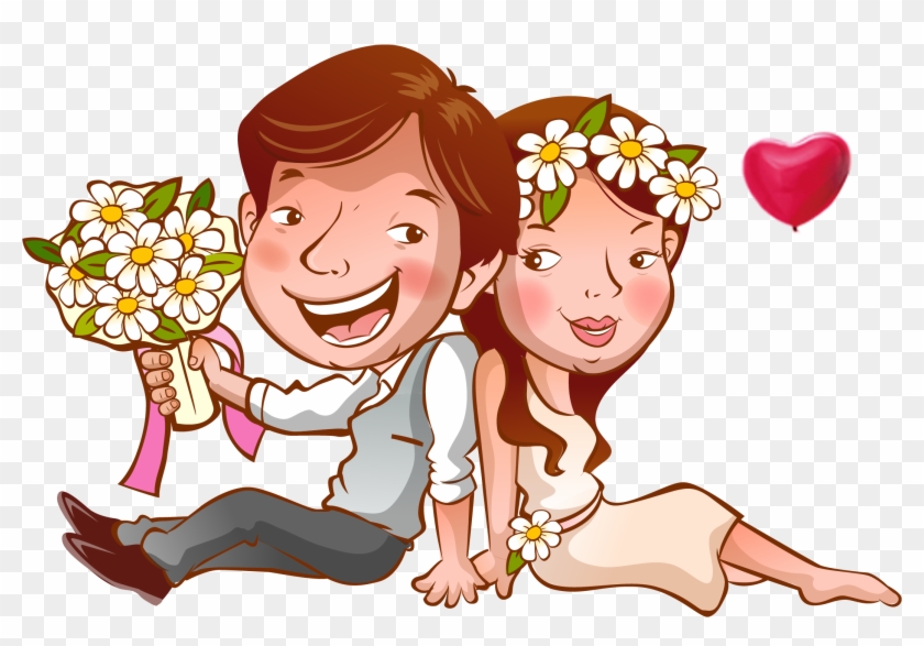 Wedding Invitation Template Cartoon - Lovely Couple Cartoon Png,  Transparent Png - 2841x1809(#213511) - PngFind