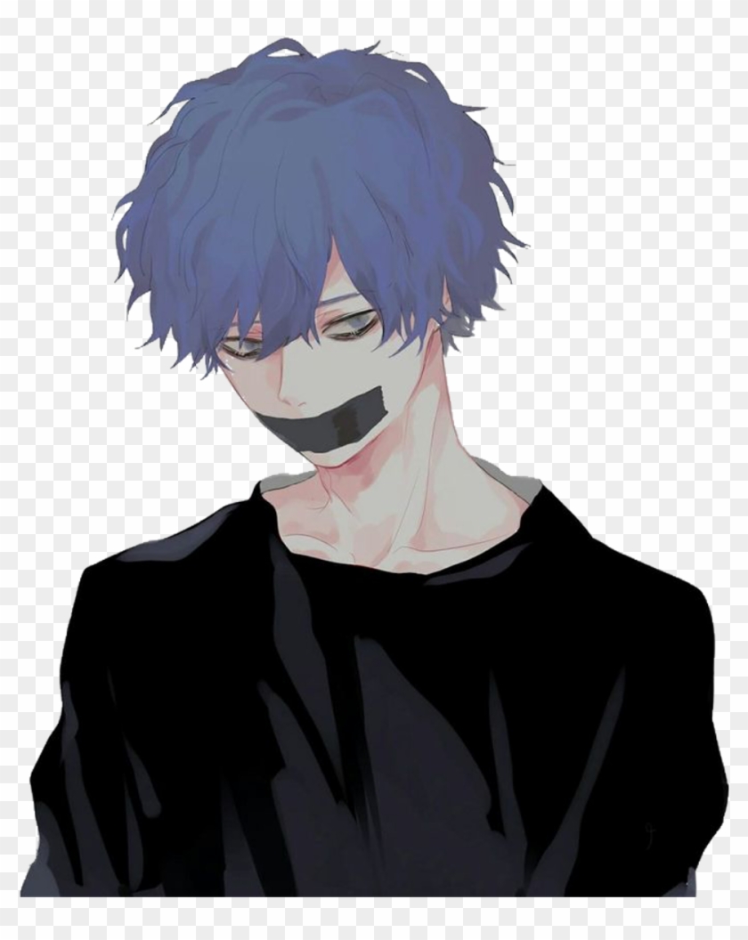 Cartoon Hair Transparent - Tape Face Anime Boy, HD Png Download