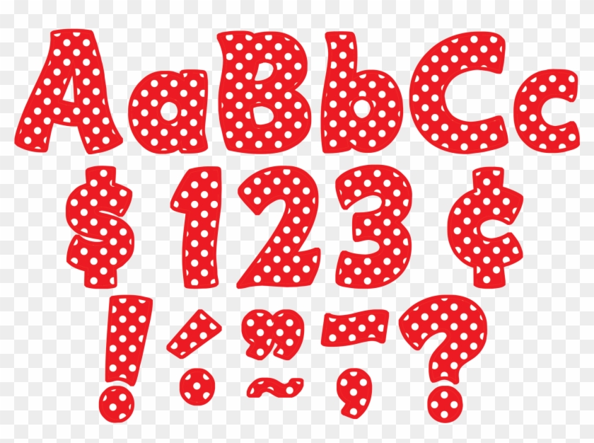 Tcr5344 Red Polka Dots Funtastic 4 Letters Combo Pack Red Polka Dot