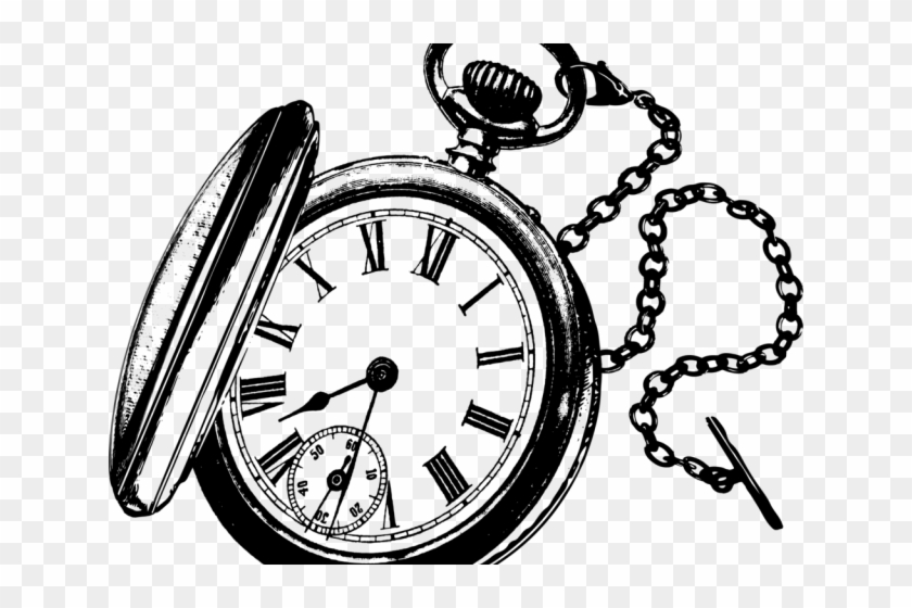 black and white pocket watch