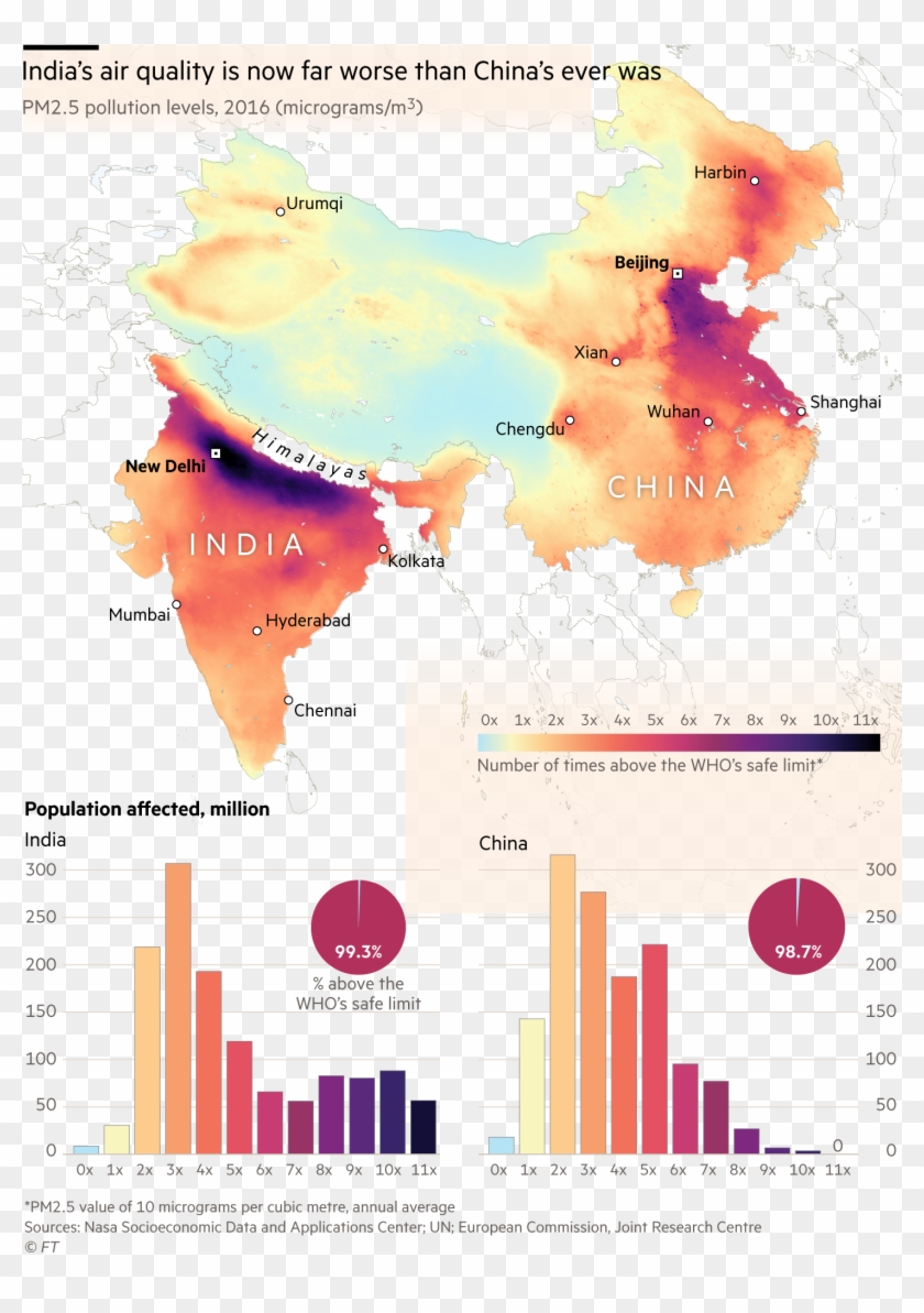 Map And Charts Showing India's Air Quality Is Now Far India Air