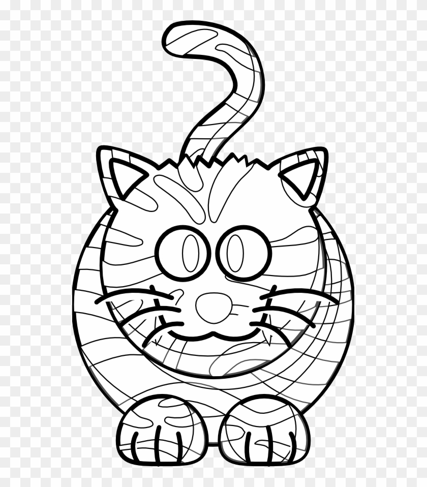Cartoon Tiger Black White Line Art Coloring Book Colouring - Amur Leopard  Drawing Easy, HD Png Download - 555x878(#2137364) - PngFind