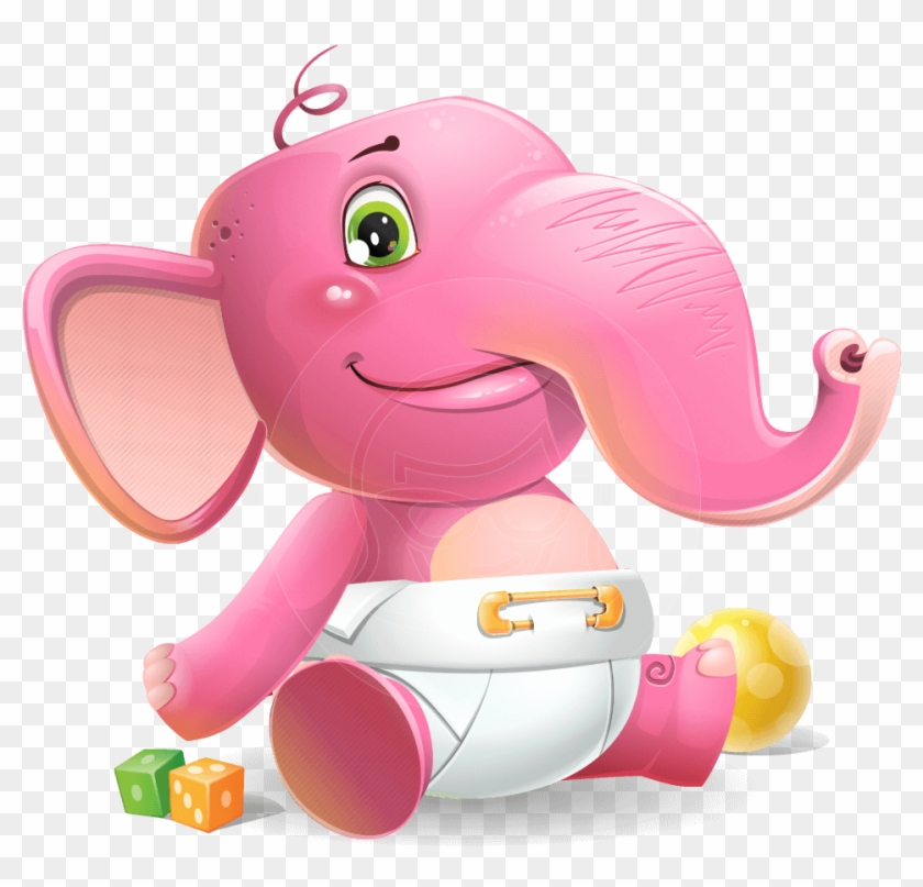 Baby Elephant Vector Cartoon Character - Cartoon, HD Png Download -  957x1060(#2140797) - PngFind
