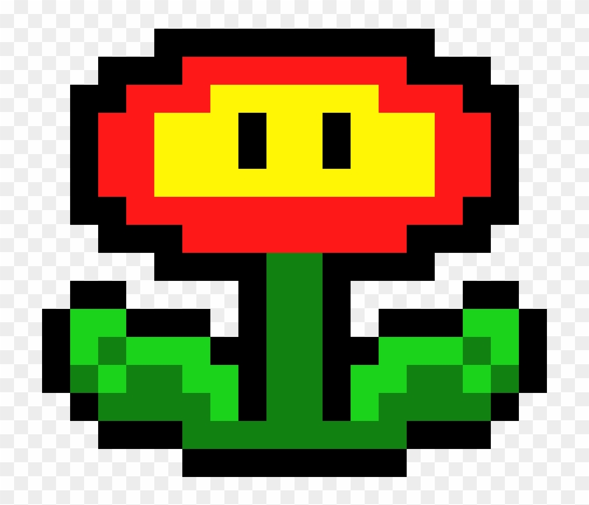 Pixel Art Super Mario Fire Flower - Reverasite