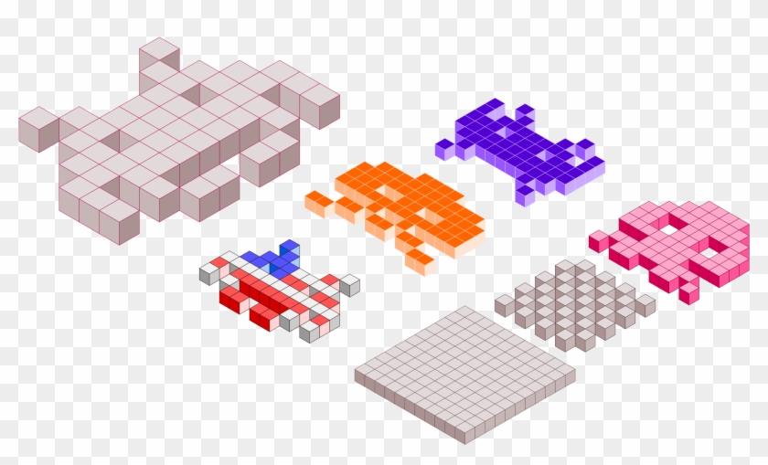 40+ Space Invaders Alien Pixel Art Background